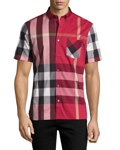 burberry thornaby shirt sleeve|Shop Burberry Thornaby Check Short Sleeve Shirt .